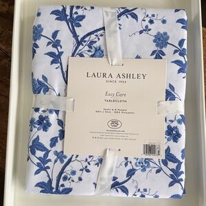 Laura Ashley Blue and White Floral Tablecloth Charlotte - 60”x84”